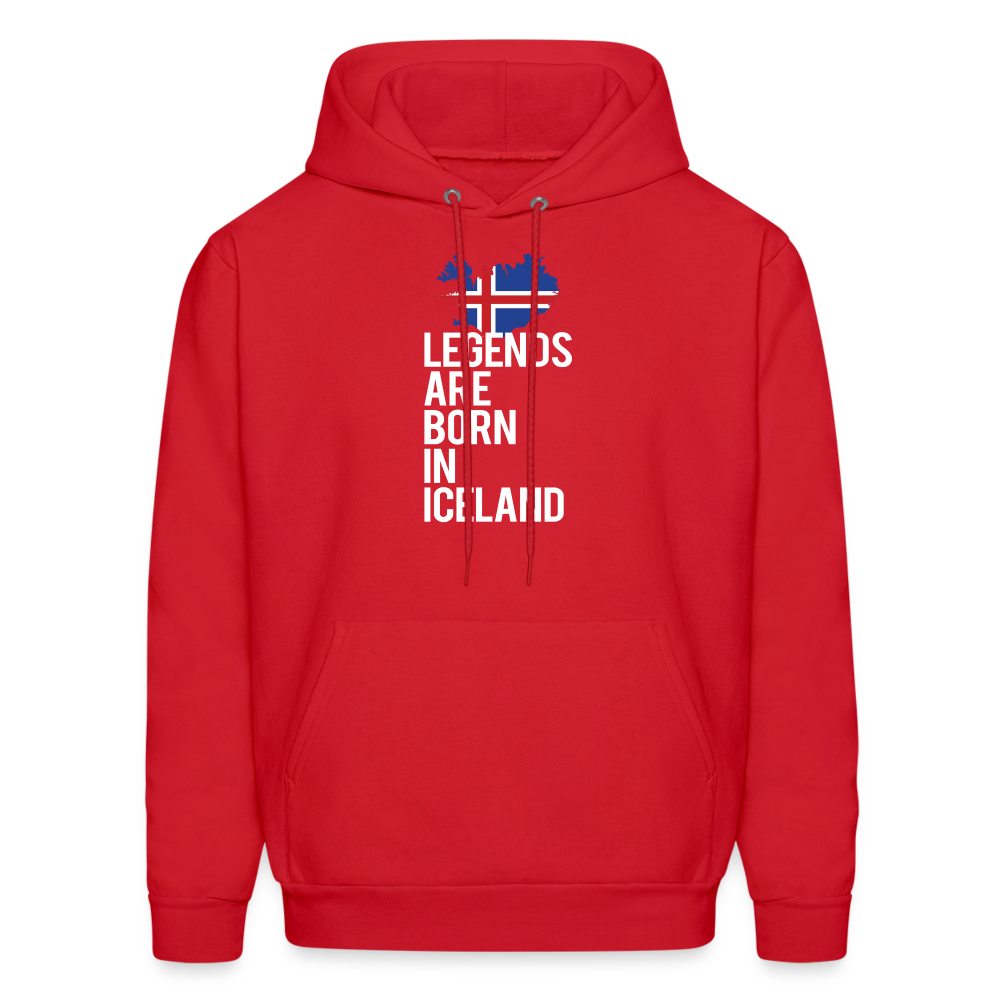 Legends are born in Iceland Men's Hoodie - red