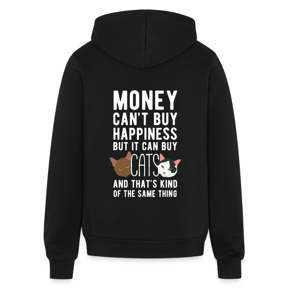 Money can't buy happiness, but it can buy cats and that's kind of the same thing Gildan Heavy Blend Adult Zip Hoodie - black