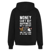 Money can't buy happiness, but it can buy cats and that's kind of the same thing Gildan Heavy Blend Adult Zip Hoodie - black