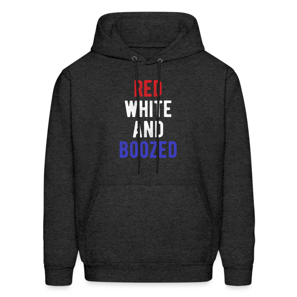 Patriot Red white and boozed  S00051 Men's Hoodie - charcoal grey