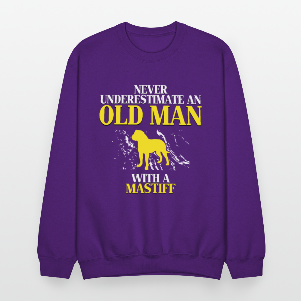K00700   Never underestimate an old man with a Mastiff, Father's Day Gift Crewneck Black - purple