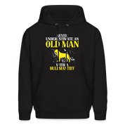 Never underestimate an old man with a Bullmastiff Unisex Hoodie - black