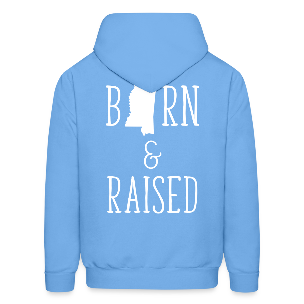 S00024 Mississippi Born & raised  Men's Hoodie - carolina blue
