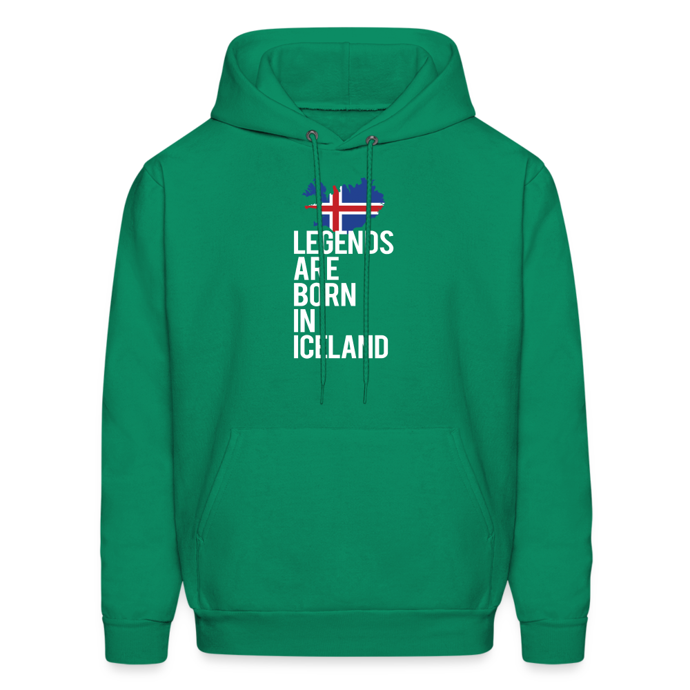 Iceland Hoodie - Legends are born in Iceland, Icelandic Gift K00465 - kelly green