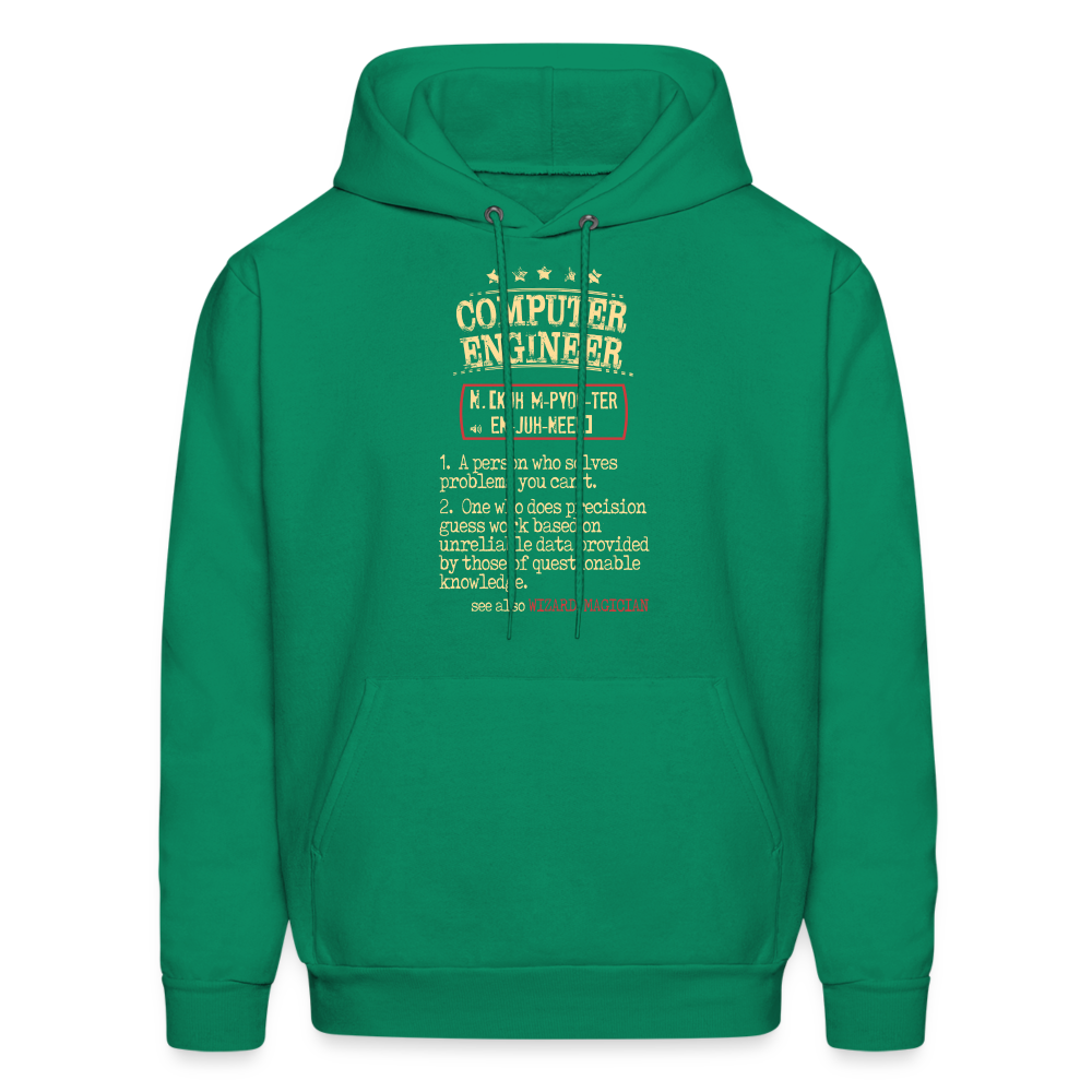 K00800   Computer Engineer Hoodie - Computer Engineer see also WIZARD, MAGICIAN, Computer Engineer Gift - kelly green