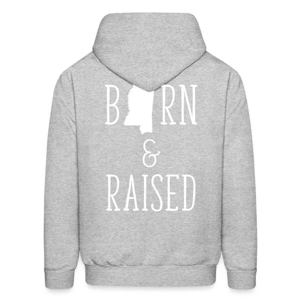 S00024 Mississippi Born & raised  Men's Hoodie - heather gray