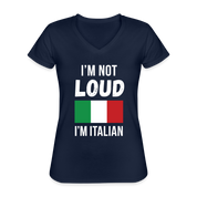 Italian I'm not loud, I'm italian Gift, Woman's tee, Unisex T-shirt, V-neck, Summer Apparel - navy