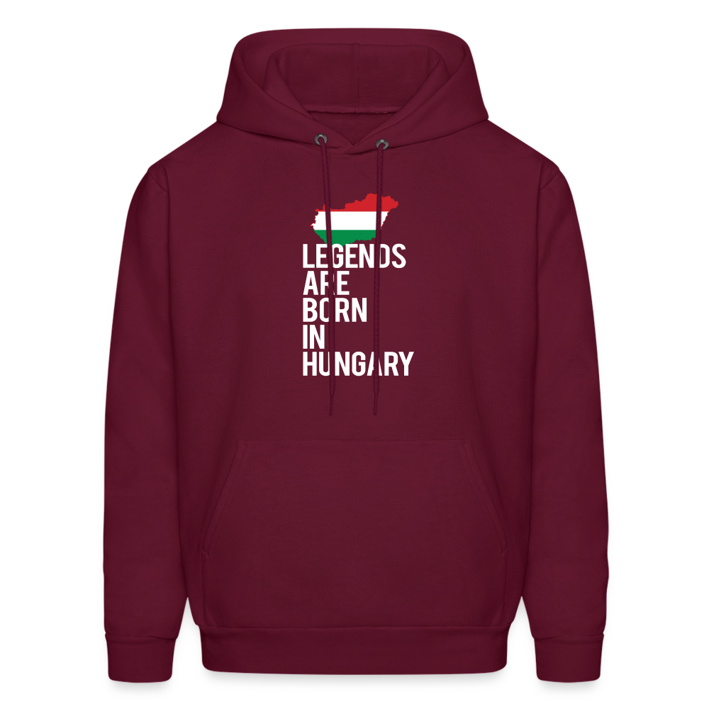 Legends are born in Hungary Men's Hoodie - burgundy