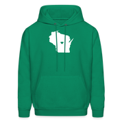 S00049Wisconsin - Love Men's Hoodie - kelly green