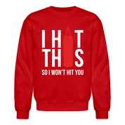 S000187 Boxing i hit this,, so Crewneck Sweatshirt - red