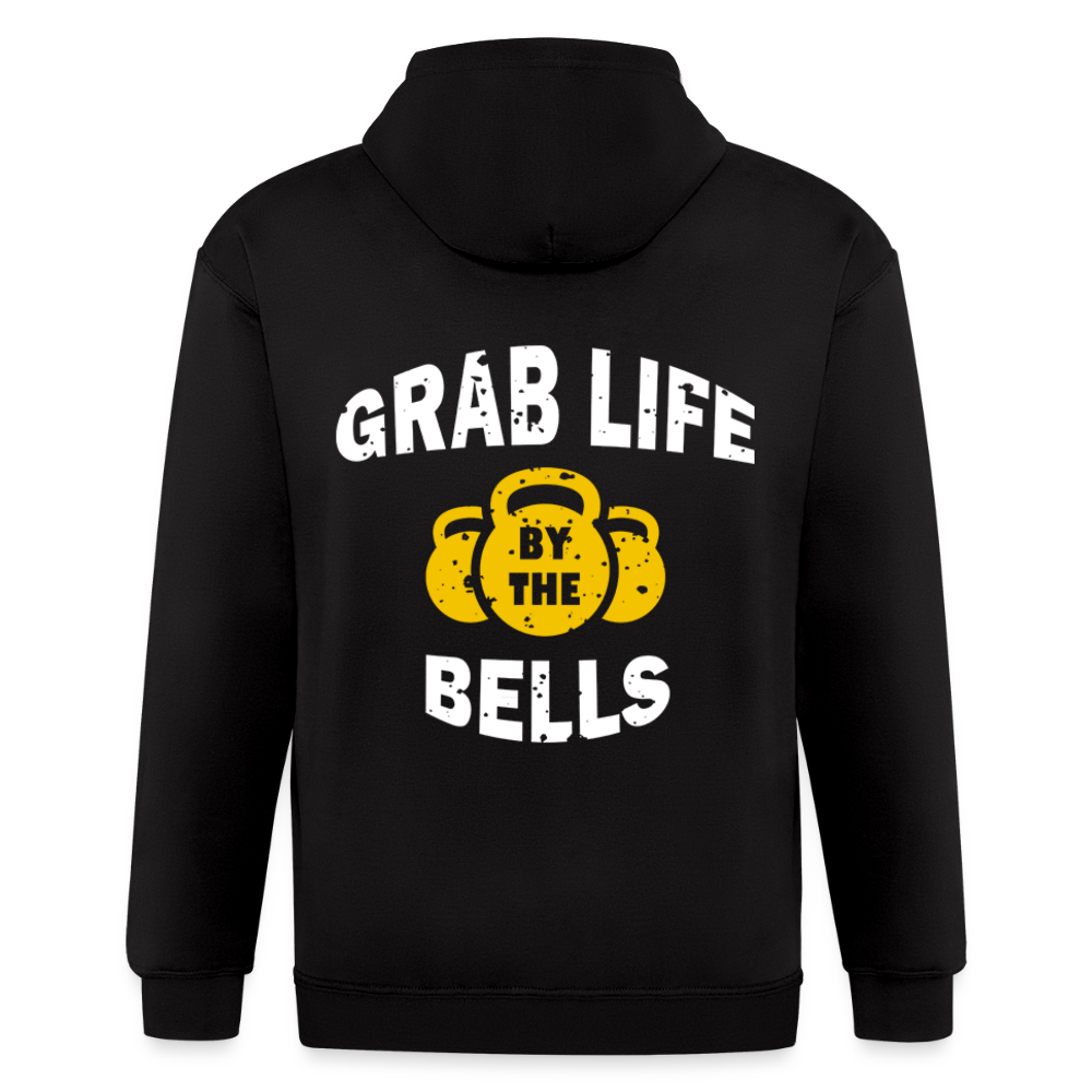 S00541  Grab life by the bells Unisex Zip Hoodie Fitness Gift Zip Hoodie - black