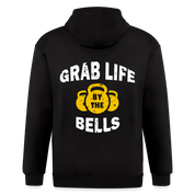 S00541  Grab life by the bells Unisex Zip Hoodie Fitness Gift Zip Hoodie - black