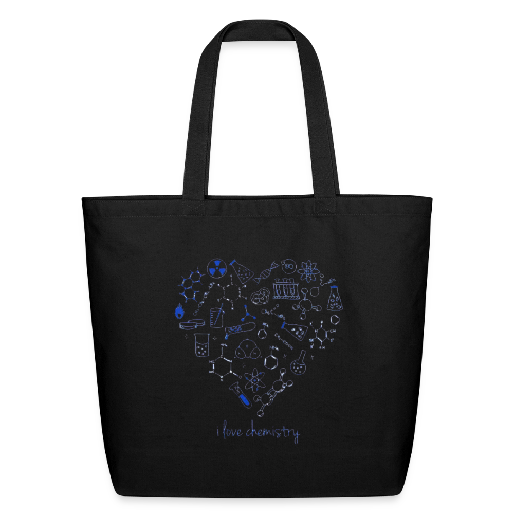 I love chemistry heart design Tote Bag - black