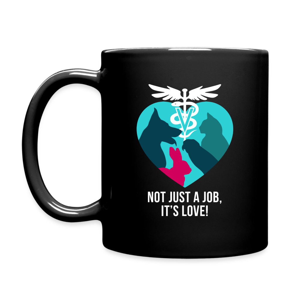 SB10239  Mug Vet Tech gifts Veterinarian mug - Not just a job, It's love mug - Vet Nurse coffee mug Veterinary coffee cup Black (11oz) - black
