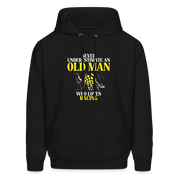 Never underestimate an old man who loves racing Unisex Hoodie - black
