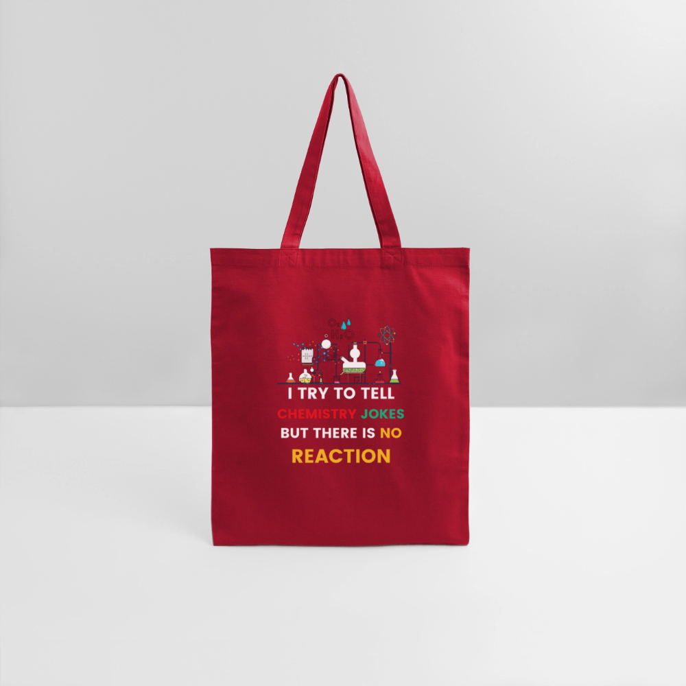Chemistry jokes tote bag new design 2025 - red