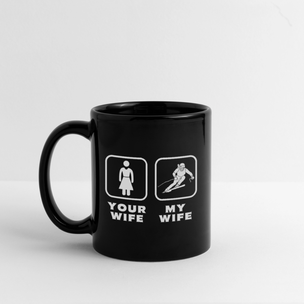 V00363 Skiing Your wife My wife Gift, Christmas, Birthday Present for the best Wife Black Mug - black