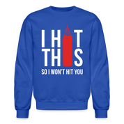 S000187 Boxing i hit this,, so Crewneck Sweatshirt - royal blue