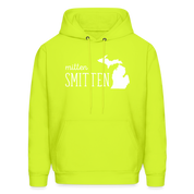 S00022  Personalizable Michigan Mitten smitten Gift, Unisex Longsleeve, Hoodie, Crewneck long sleeve, Sweatshirt, JerseyMen's Hoodie - safety green