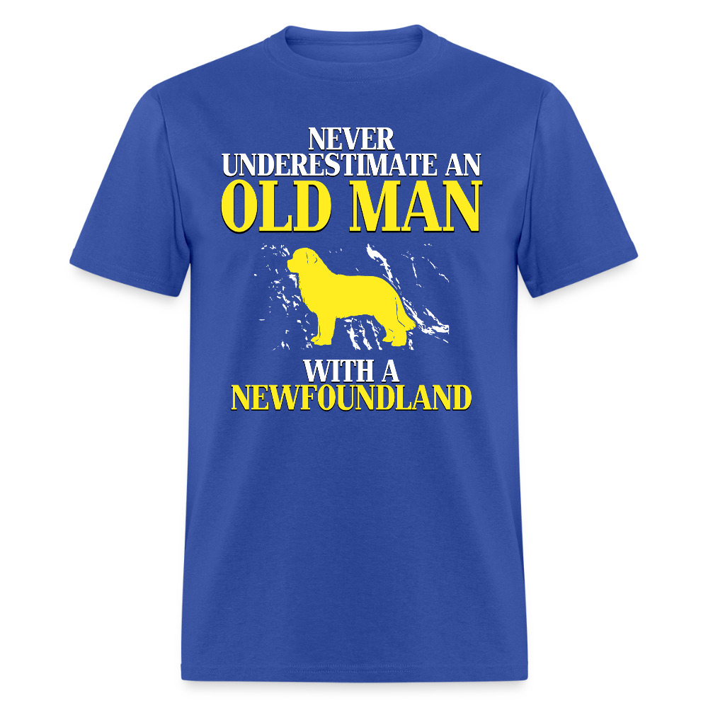 K00707  Personalizable Newfoundland Gift, Never underestimate an old man with a Newfoundland, Grandpa t Unisex Classic T-Shirt - royal blue