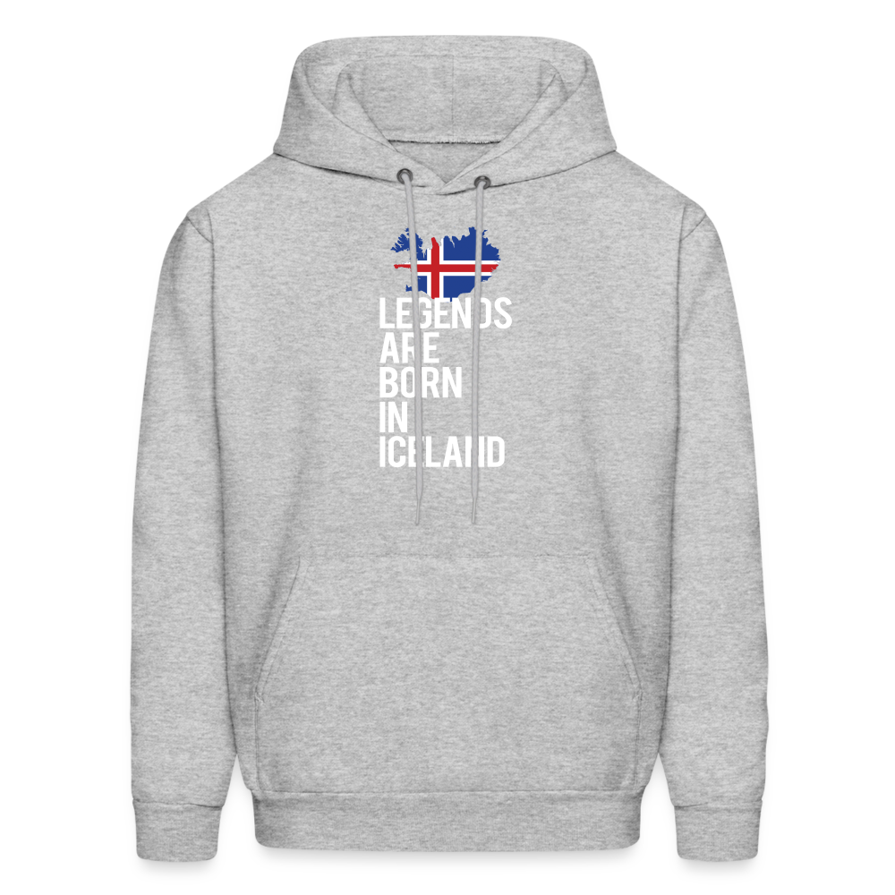 Legends are born in Iceland Men's Hoodie - heather gray