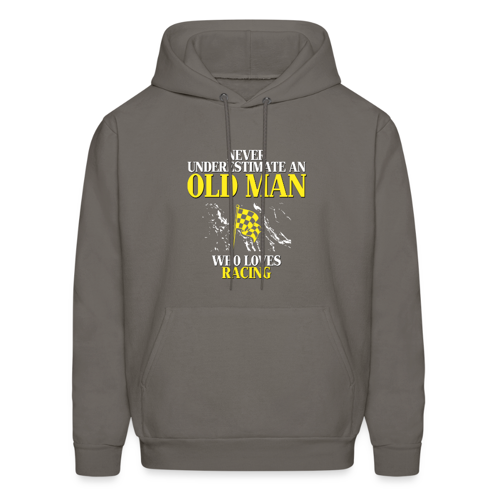 Never underestimate an old man who loves racing Unisex Hoodie - asphalt gray