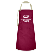 P01168 I'm a proud DAD of a freaking awesome Chef (He)  Apron - burgundy/khaki