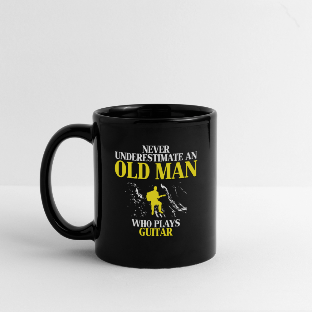 K00759 Old man who loves Guitar Gift, Papa Gift, Grandpa Gift, Mug for Gramps Mug Papa Present, Dog Lover, Christmas gift, Father's day - black