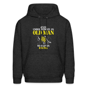 Never underestimate an old man who loves racing Unisex Hoodie - charcoal grey