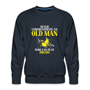 Never underestimate an old man who can play drums Crewneck - navy