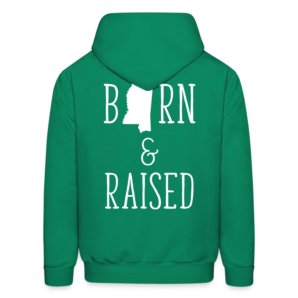 S00024 Mississippi Born & raised  Men's Hoodie - kelly green