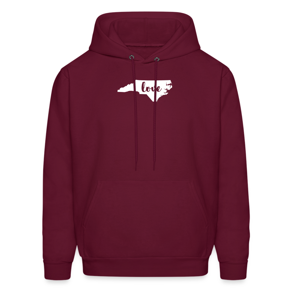 S00033 North Carolina- Love Men's Hoodie - burgundy