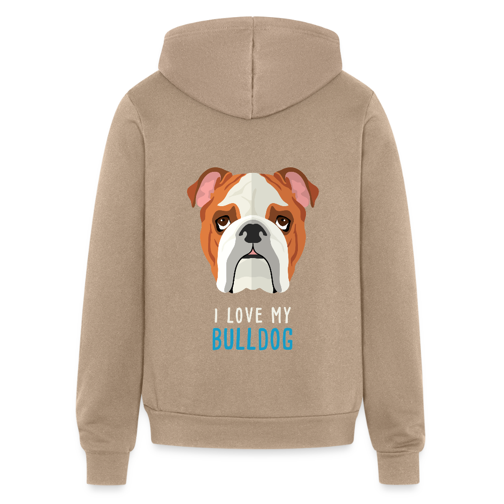 I love my Bulldog Unisex Zip Hoodie S00557 - tan