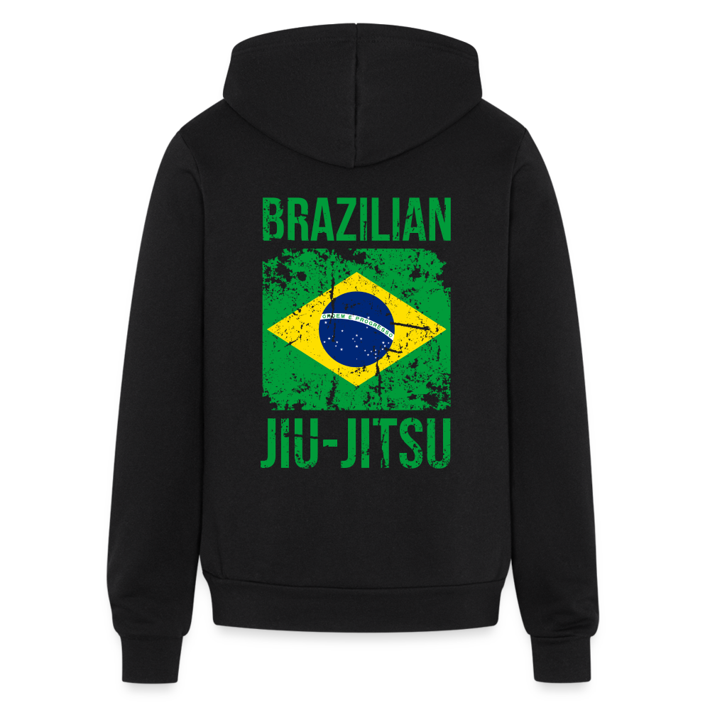 Brazilian Jiu Jitsu Flag Gildan Heavy Blend Adult Zip Hoodie - black