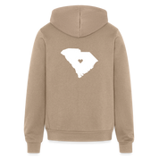 Love South Carolina Zip Hoodie S00040 - tan