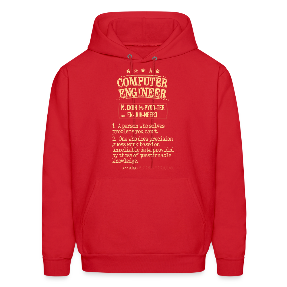 K00800  Computer Engineer Hoodie - Computer Engineer see also WIZARD, MAGICIAN, Computer Engineer GifMen's Hoodie - red