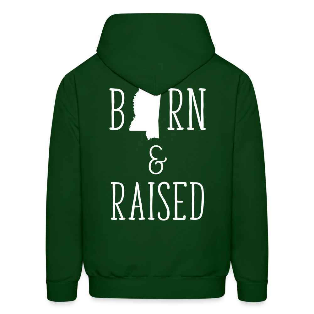 S00024 Mississippi Born & raised  Men's Hoodie - forest green