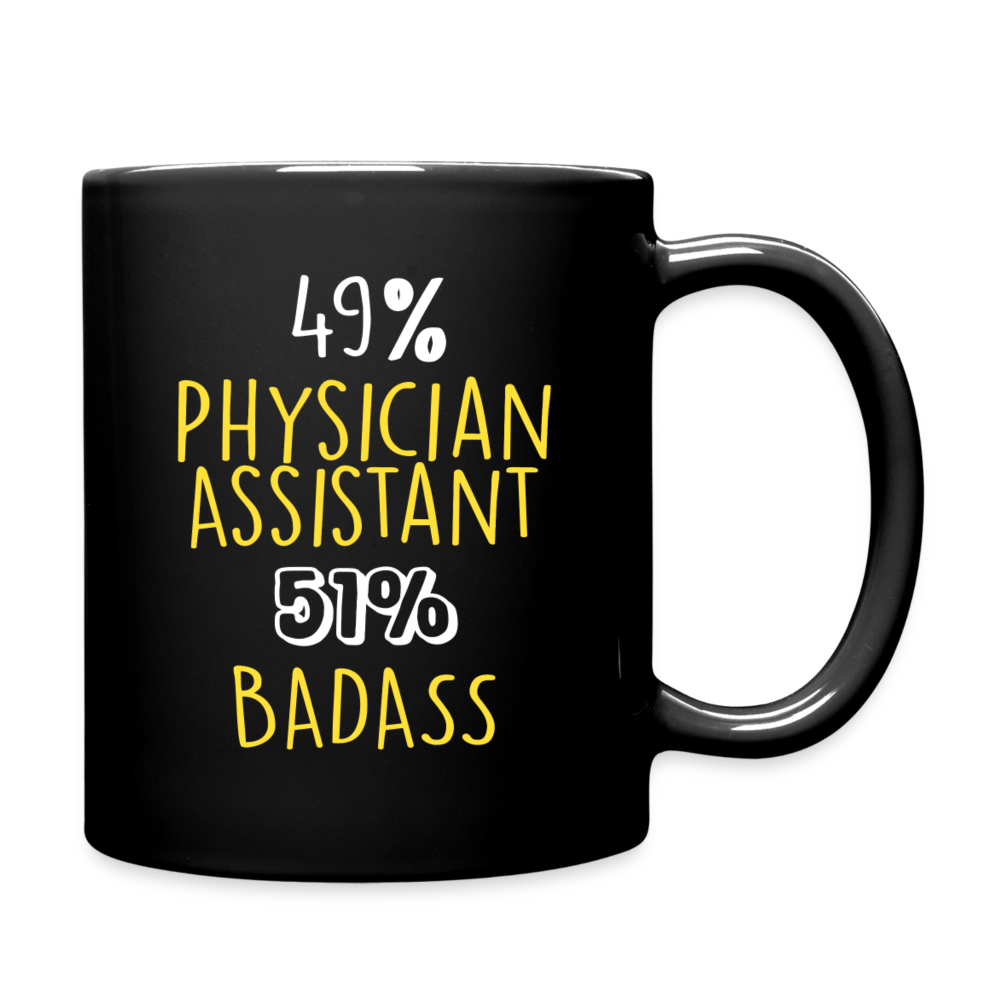 49% Physicial Assistant 51% badass Full Color Mug - black