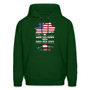 S00375  Puerto Rican Roots Hoodie - American Grown with puerto rican roots Men's Hoodie - forest green