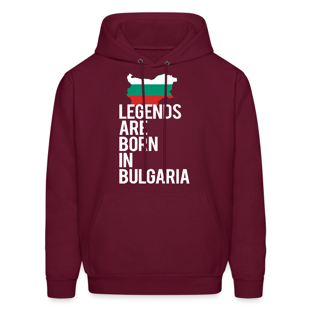 Men hoodie K00414 Bulgaria Hoodie - Legends are born in Bulgaria, Bulgarian Gift  Men's Hoodie - burgundy