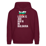 Men hoodie K00414 Bulgaria Hoodie - Legends are born in Bulgaria, Bulgarian Gift  Men's Hoodie - burgundy