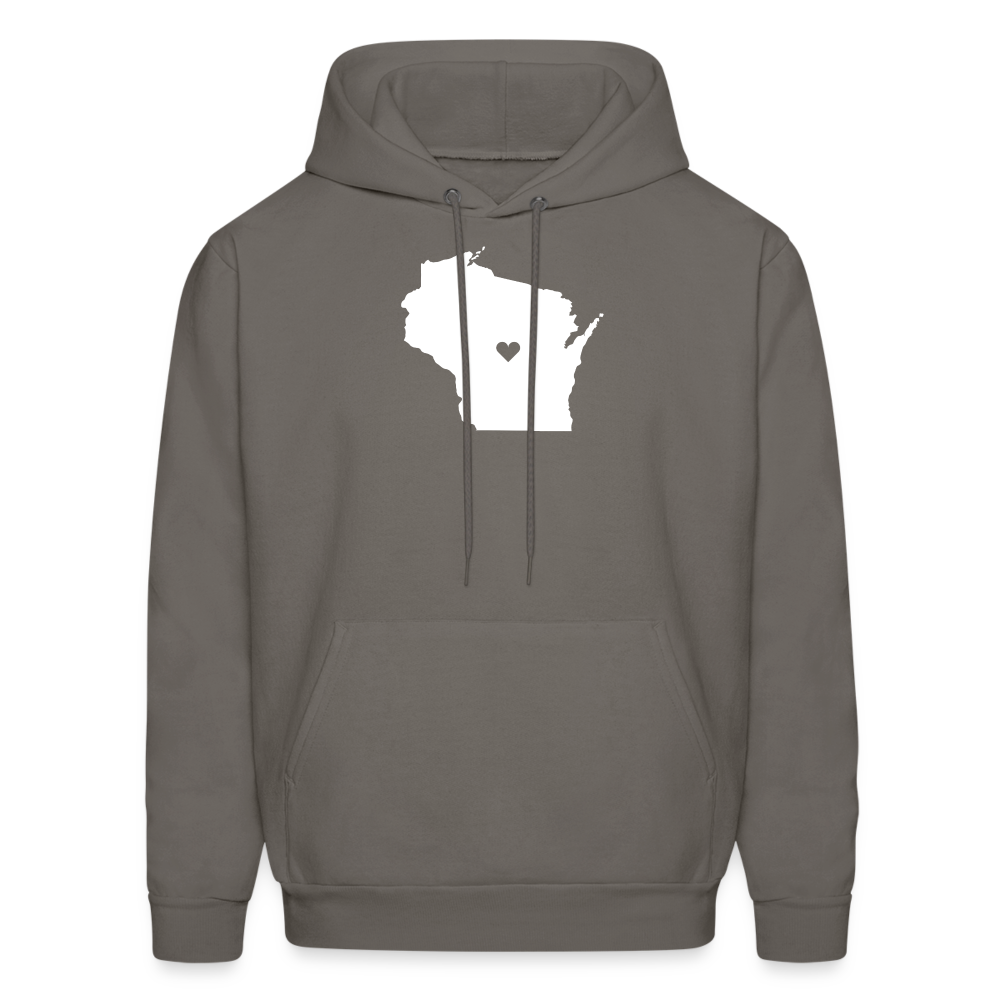 S00049Wisconsin - Love Men's Hoodie - asphalt gray
