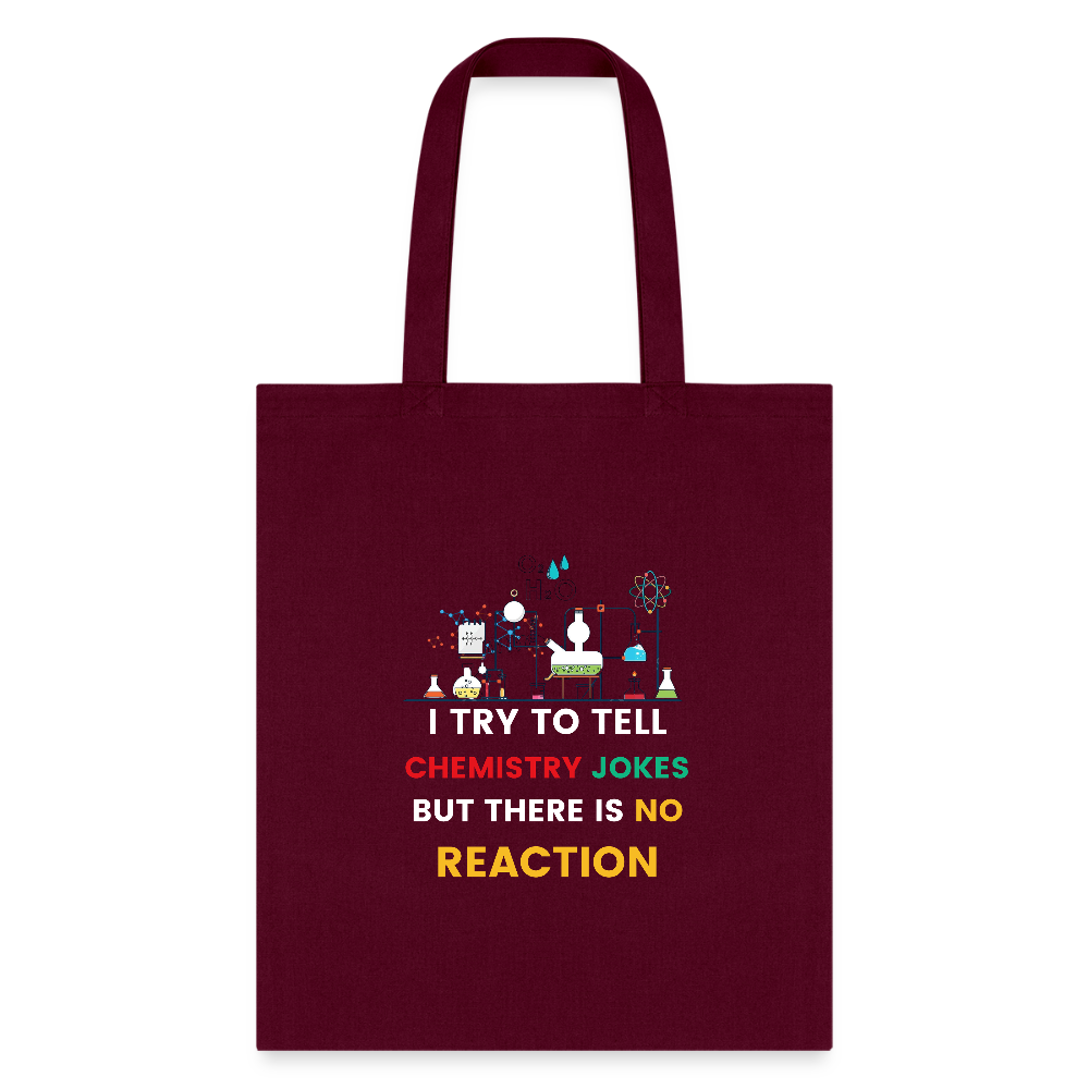 Chemistry jokes tote bag new design 2025 - burgundy