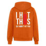 S00187  Personalizable I hit this, so I won't hit you Unisex Zip Hoodie  Bella + Canvas Unisex Full Zip Hoodie - autumn