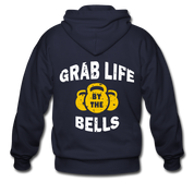 S00541  Grab life by the bells Unisex Zip Hoodie Fitness Gift Zip Hoodie - navy