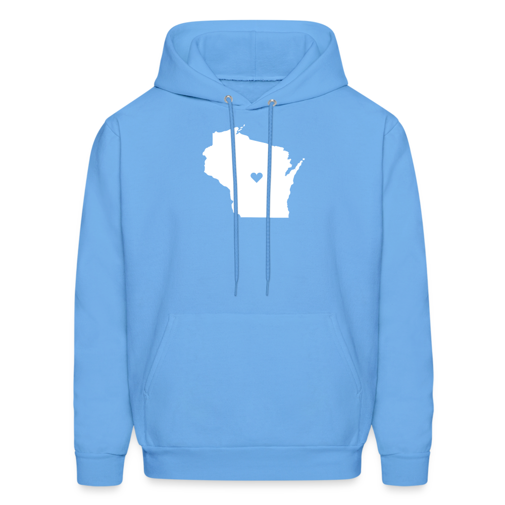S00049Wisconsin - Love Men's Hoodie - carolina blue