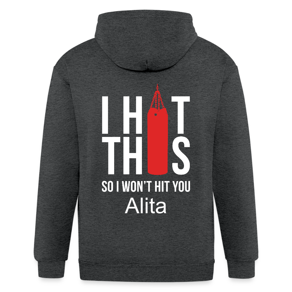 Alita custom deep heater Men's Zip Hoodie - deep heather