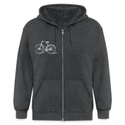 S00211 Sometimes I wonder if my bike is thinking about me too  with bicycle Men's Zip Hoodie - deep heather