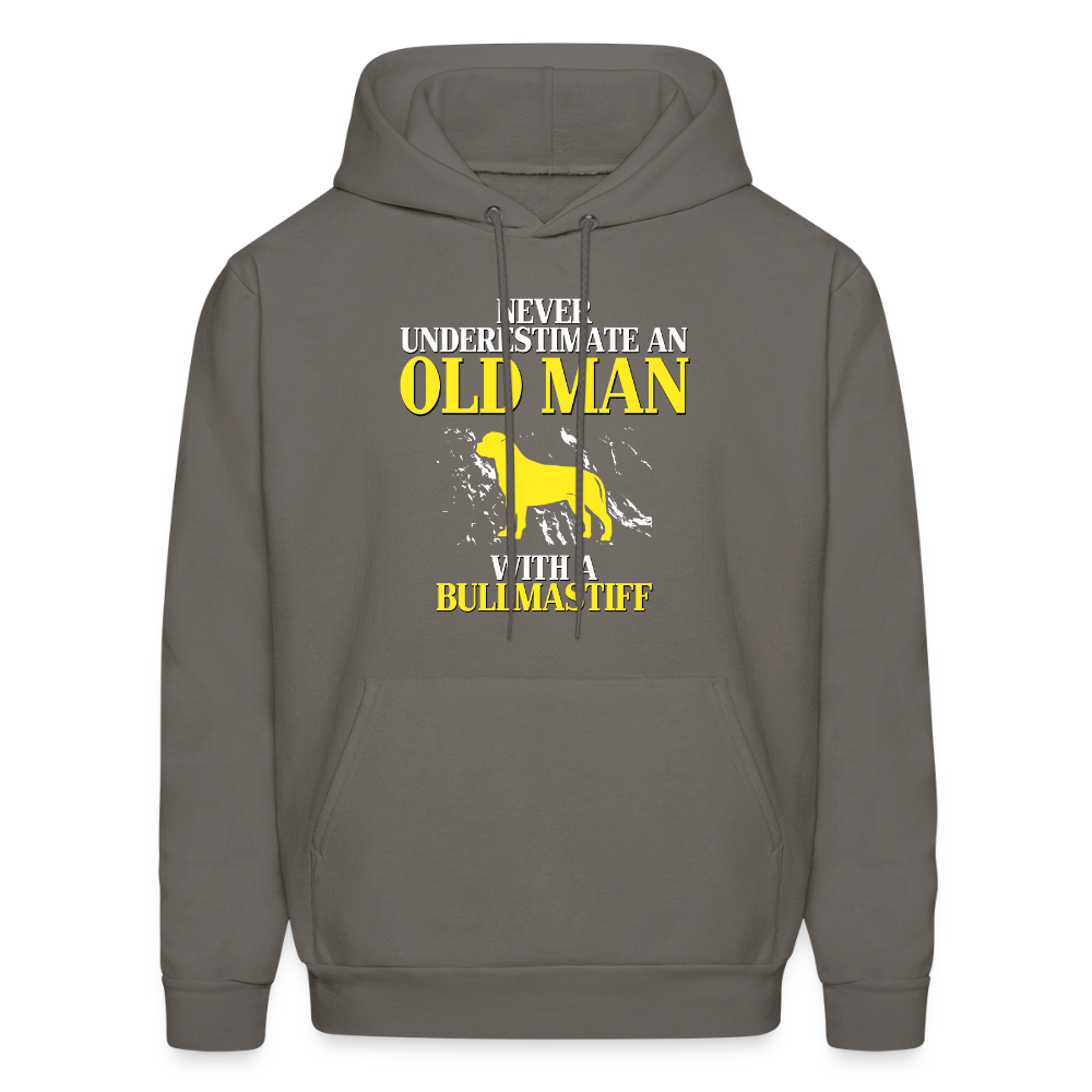Never underestimate an old man with a Bullmastiff Unisex Hoodie - asphalt gray