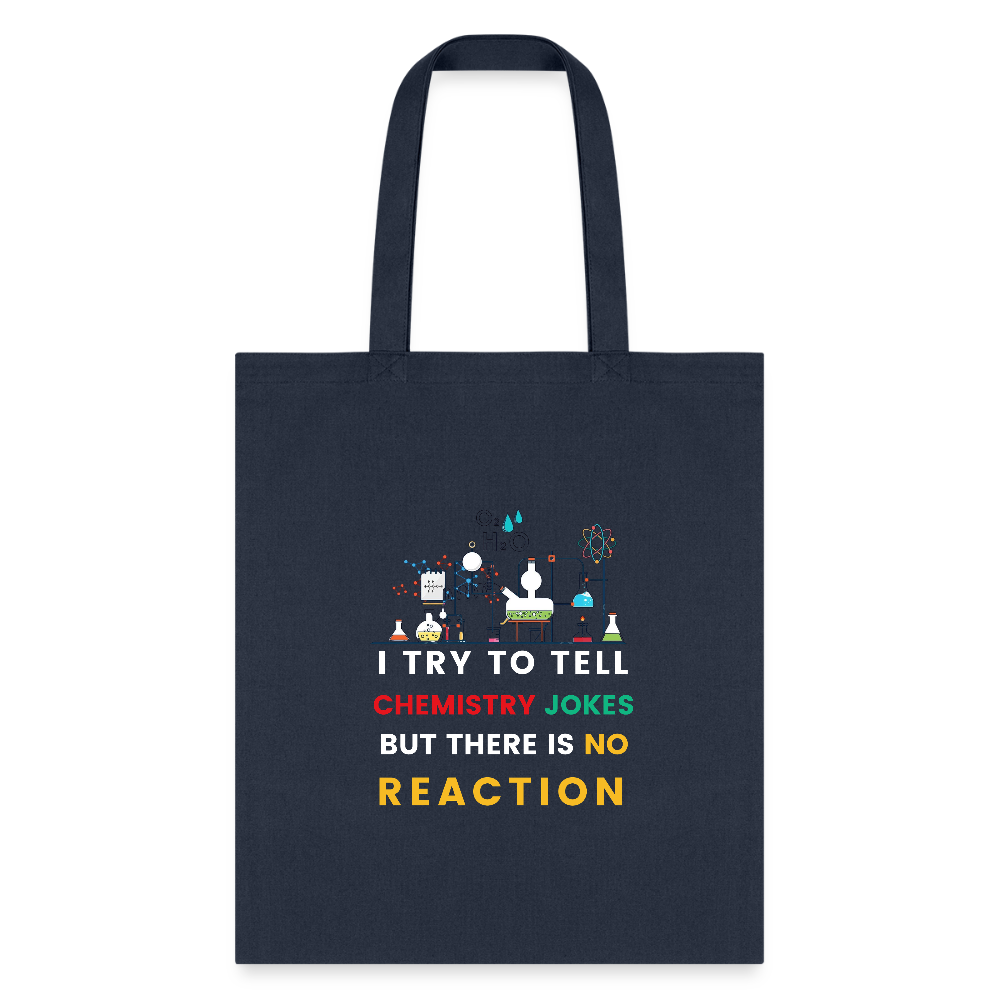 Chemistry jokes new design 2025 tote bag - navy